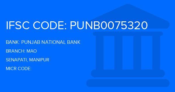 Punjab National Bank (PNB) Mao Branch IFSC Code
