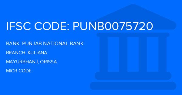 Punjab National Bank (PNB) Kuliana Branch IFSC Code