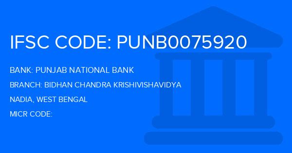 Punjab National Bank (PNB) Bidhan Chandra Krishivishavidya Branch IFSC Code
