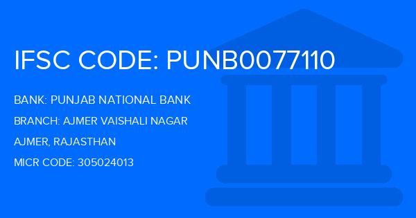 Punjab National Bank (PNB) Ajmer Vaishali Nagar Branch IFSC Code