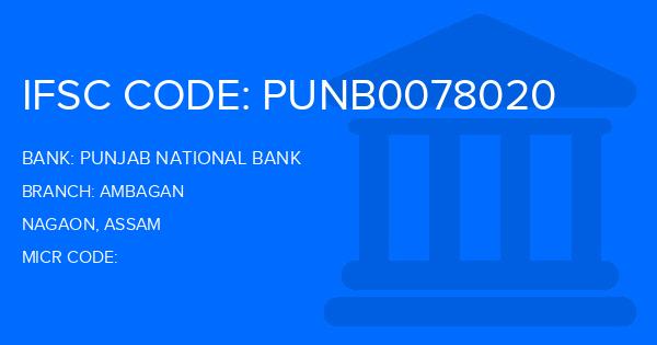 Punjab National Bank (PNB) Ambagan Branch IFSC Code