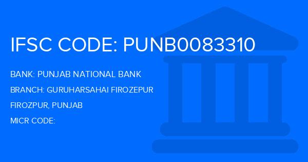 Punjab National Bank (PNB) Guruharsahai Firozepur Branch IFSC Code