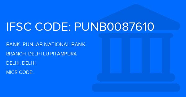 Punjab National Bank (PNB) Delhi Lu Pitampura Branch IFSC Code