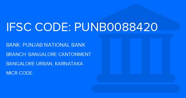 Punjab National Bank (PNB) Bangalore Cantonment Branch IFSC Code
