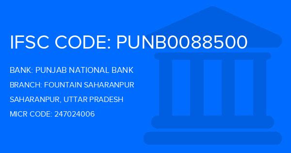 Punjab National Bank (PNB) Fountain Saharanpur Branch IFSC Code