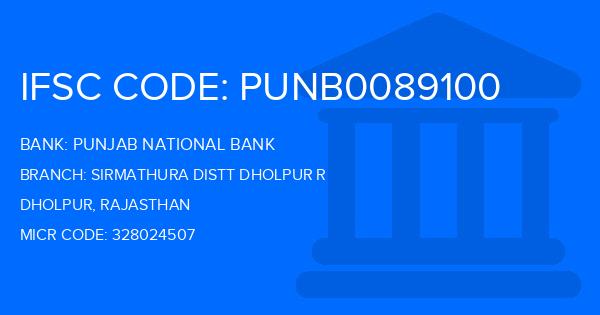 Punjab National Bank (PNB) Sirmathura Distt Dholpur R Branch IFSC Code