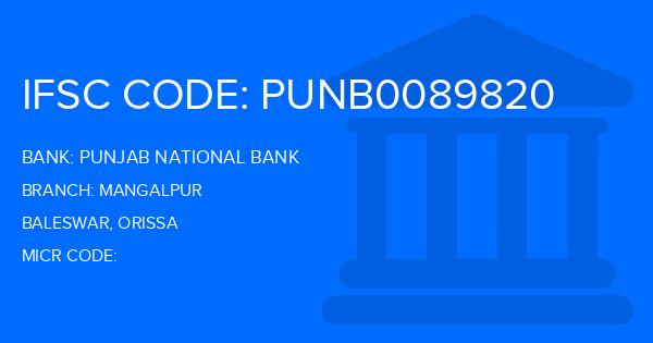 Punjab National Bank (PNB) Mangalpur Branch IFSC Code
