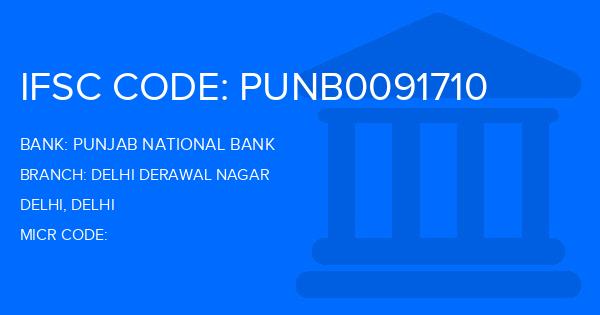 Punjab National Bank (PNB) Delhi Derawal Nagar Branch IFSC Code