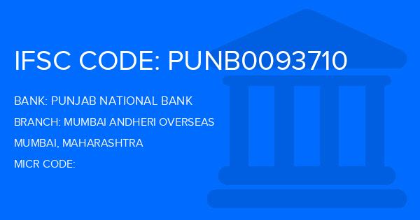 Punjab National Bank (PNB) Mumbai Andheri Overseas Branch IFSC Code