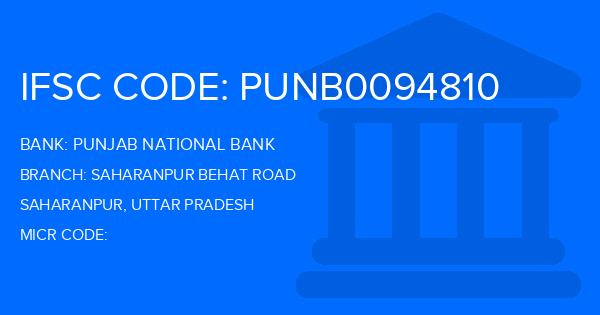 Punjab National Bank (PNB) Saharanpur Behat Road Branch IFSC Code