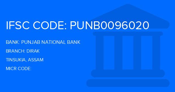 Punjab National Bank (PNB) Dirak Branch IFSC Code