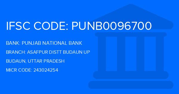 Punjab National Bank (PNB) Asafpur Distt Budaun Up Branch IFSC Code