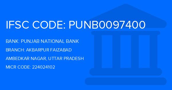 Punjab National Bank (PNB) Akbarpur Faizabad Branch IFSC Code