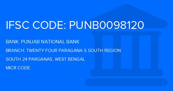 Punjab National Bank (PNB) Twenty Four Paragana S South Region Branch IFSC Code