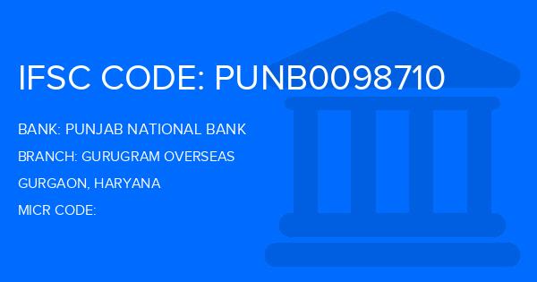 Punjab National Bank (PNB) Gurugram Overseas Branch IFSC Code