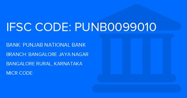 Punjab National Bank (PNB) Bangalore Jaya Nagar Branch IFSC Code