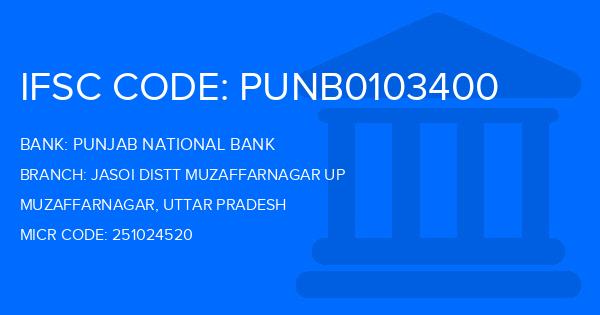 Punjab National Bank (PNB) Jasoi Distt Muzaffarnagar Up Branch IFSC Code