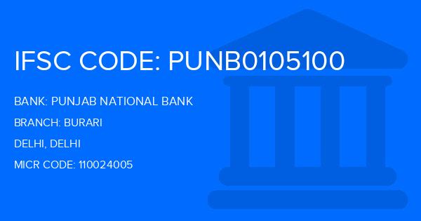 Punjab National Bank (PNB) Burari Branch IFSC Code