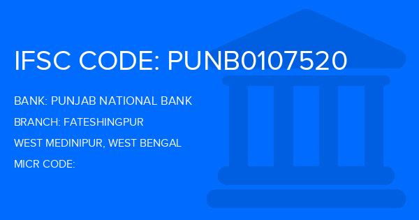 Punjab National Bank (PNB) Fateshingpur Branch IFSC Code