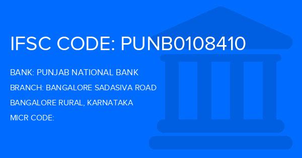 Punjab National Bank (PNB) Bangalore Sadasiva Road Branch IFSC Code