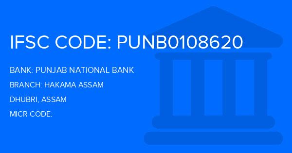Punjab National Bank (PNB) Hakama Assam Branch IFSC Code