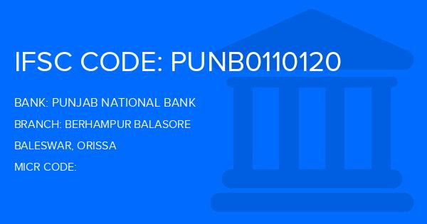 Punjab National Bank (PNB) Berhampur Balasore Branch IFSC Code