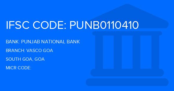 Punjab National Bank (PNB) Vasco Goa Branch IFSC Code