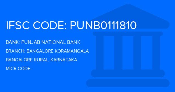 Punjab National Bank (PNB) Bangalore Koramangala Branch IFSC Code