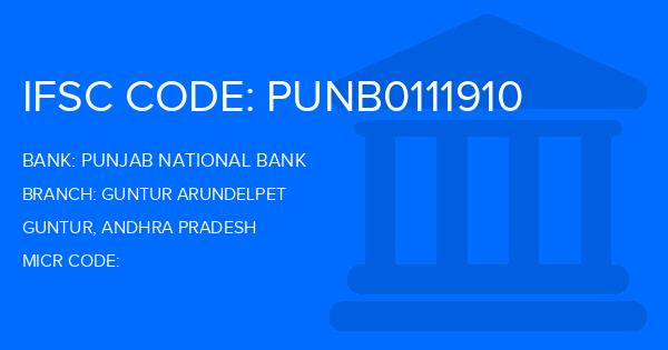 Punjab National Bank (PNB) Guntur Arundelpet Branch IFSC Code