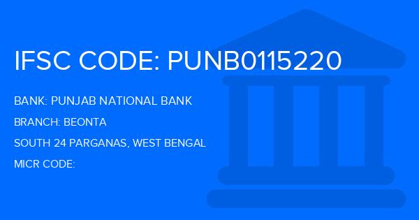 Punjab National Bank (PNB) Beonta Branch IFSC Code
