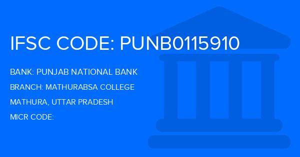 Punjab National Bank (PNB) Mathurabsa College Branch IFSC Code
