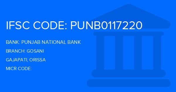 Punjab National Bank (PNB) Gosani Branch IFSC Code