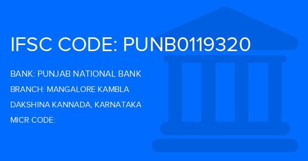 Punjab National Bank (PNB) Mangalore Kambla Branch IFSC Code