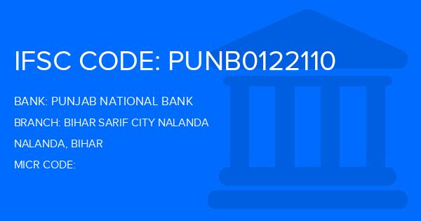 Punjab National Bank (PNB) Bihar Sarif City Nalanda Branch IFSC Code