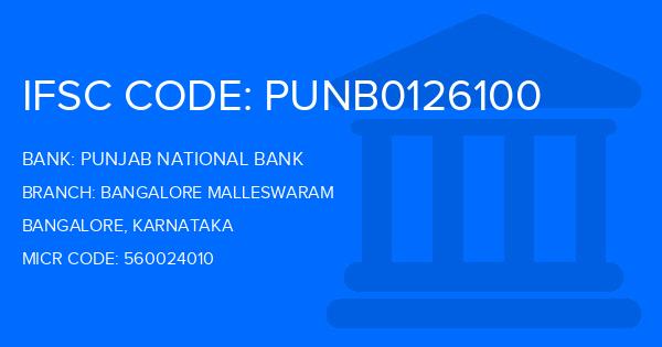 Punjab National Bank (PNB) Bangalore Malleswaram Branch IFSC Code
