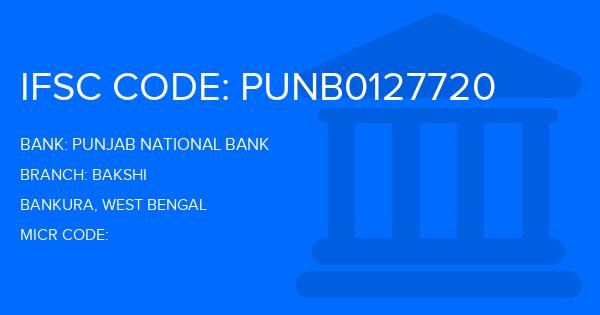 Punjab National Bank (PNB) Bakshi Branch IFSC Code