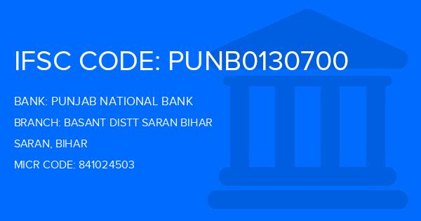 Punjab National Bank (PNB) Basant Distt Saran Bihar Branch IFSC Code