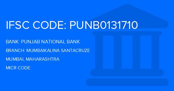 Punjab National Bank (PNB) Mumbaikalina Santacruze Branch IFSC Code