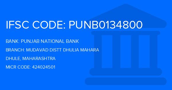 Punjab National Bank (PNB) Mudavad Distt Dhulia Mahara Branch IFSC Code