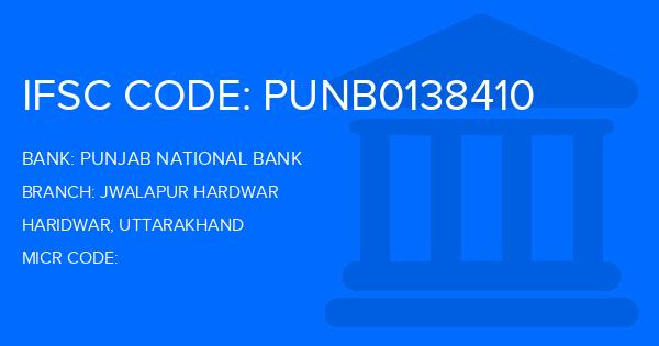 Punjab National Bank (PNB) Jwalapur Hardwar Branch IFSC Code