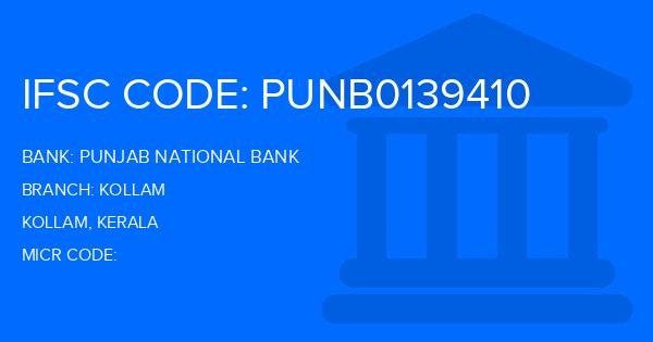 Punjab National Bank (PNB) Kollam Branch IFSC Code