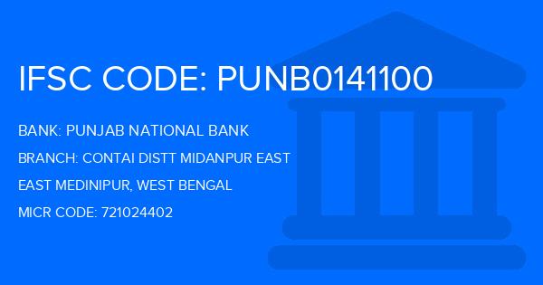 Punjab National Bank (PNB) Contai Distt Midanpur East Branch IFSC Code