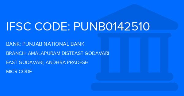 Punjab National Bank (PNB) Amalapuram Disteast Godavari Branch IFSC Code