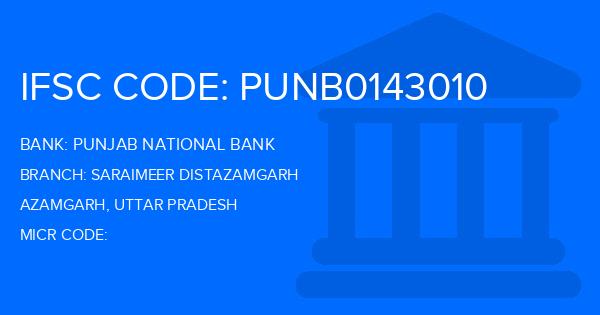 Punjab National Bank (PNB) Saraimeer Distazamgarh Branch IFSC Code