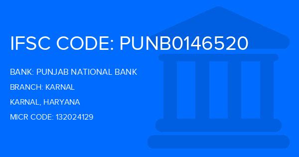 Punjab National Bank (PNB) Karnal Branch IFSC Code