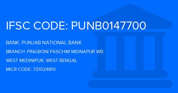 Punjab National Bank (PNB) Pingboni Paschim Midnapur Wb Branch IFSC Code