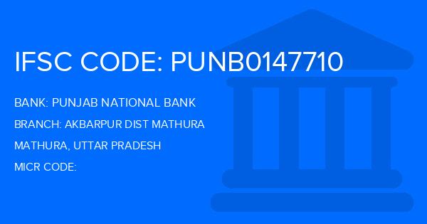 Punjab National Bank (PNB) Akbarpur Dist Mathura Branch IFSC Code