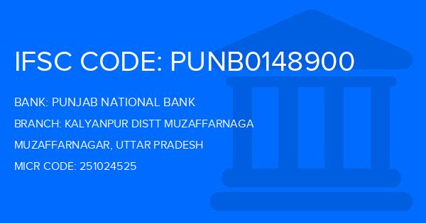 Punjab National Bank (PNB) Kalyanpur Distt Muzaffarnaga Branch IFSC Code