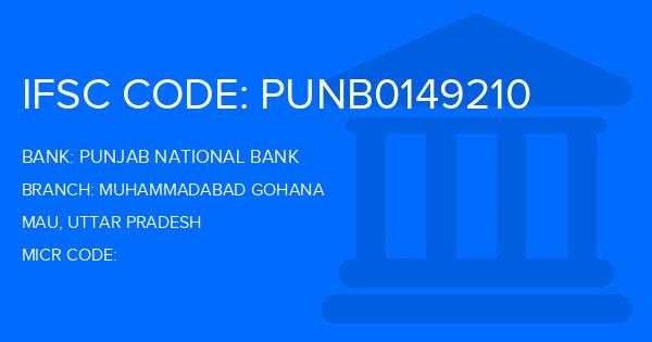 Punjab National Bank (PNB) Muhammadabad Gohana Branch IFSC Code