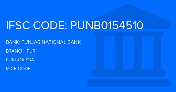 Punjab National Bank (PNB) Puri Branch IFSC Code